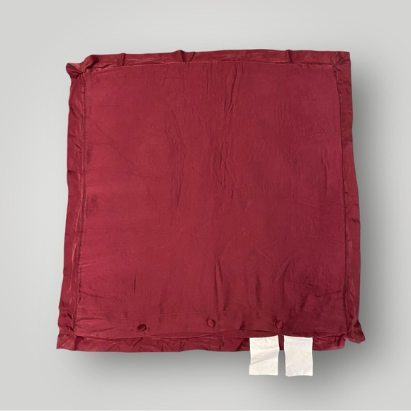 Pottery Barn Velvet EURO  Sham RED Double Diamond Stitch Silk Trim Set of 2 - Picture 5 of 7